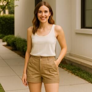 Nordstrom Signature Shorts Patch Pocket Beige